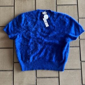 J. Crew Blue Brushed cashmere T-shirt